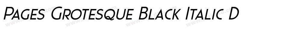Pages Grotesque Black Italic Demo字体转换